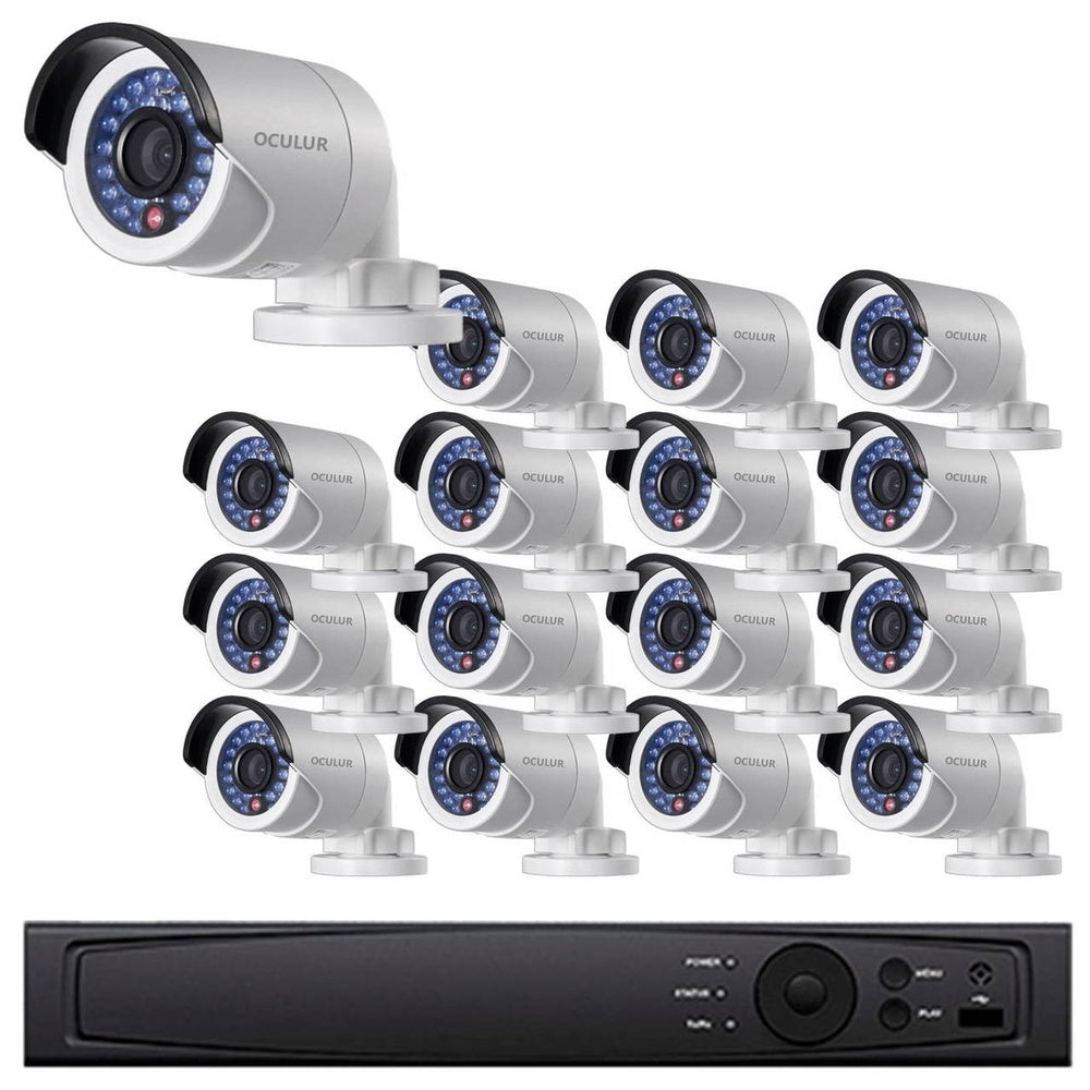 16-Camera Full HD 1080p Bullet Security System with 4TB Storage